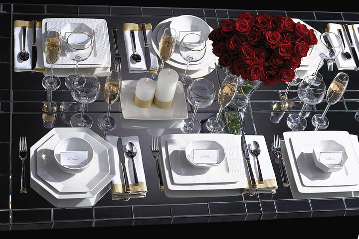 Lenox Entertain 365 Skulptur, rund, Weiss, 4-teilig 4-Piece Placesetting, Mixed Round, 4-Piece Place
