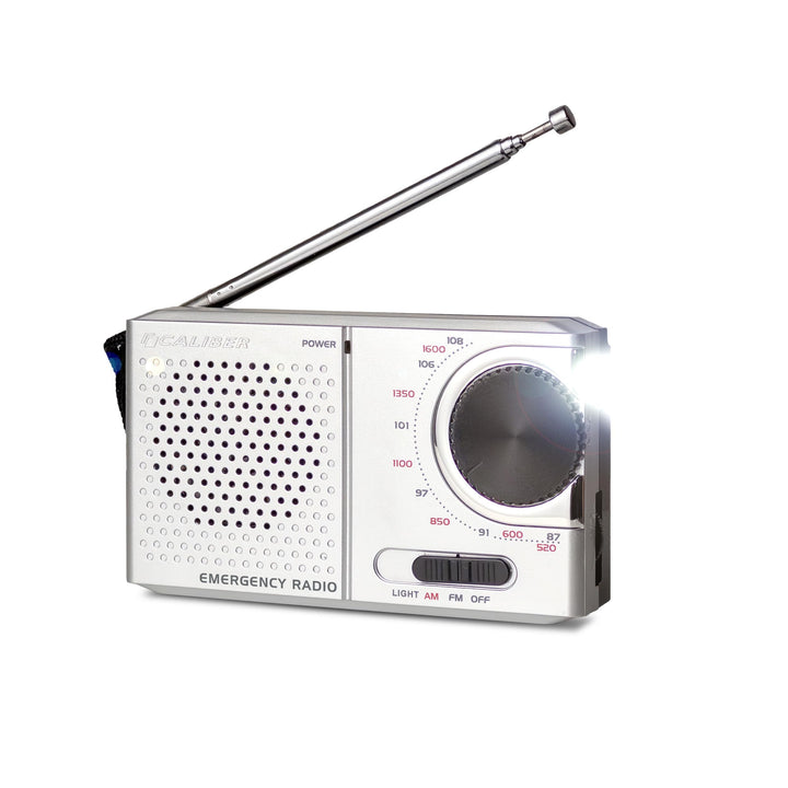 Caliber FM/AM Radio Batteriebetrieben mit Taschenlampe - Notfall Kit - Tragbares Radio - Kopfhöreran