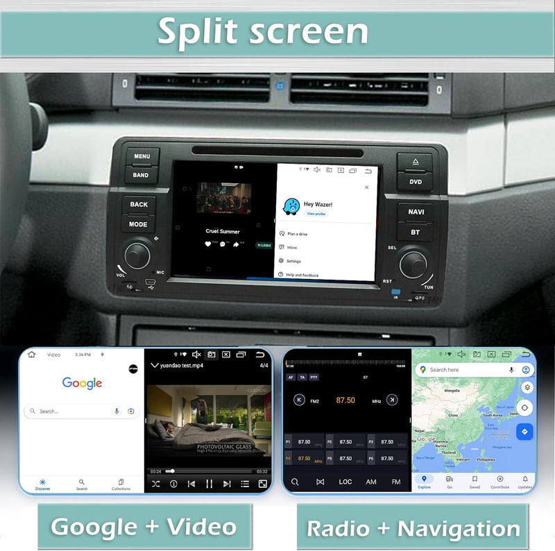 SWTNVIN Android 11 Auto Radio Stereo GPS Navigation passt für BMW E46 M3 Rover 75 MG ZT DVD Player A