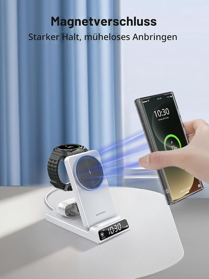 Magnetisches Kabelloses Ladegerät für Samsung, 3 in 1 Mag Safe Ladestation für Samsung Galaxy Z Fold
