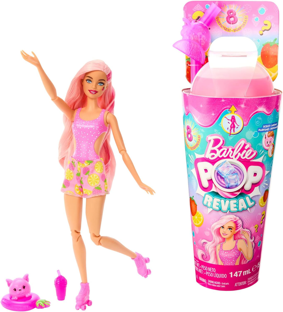 Barbie Pop Reveal Fruit - Überraschungspuppen mit 8 fruchtigen Überraschungen, inklusive beweglicher