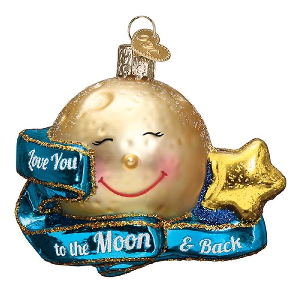 Old World Christmas Ornaments Love You to The Moon &amp; Back Glasornamente für Weihnachtsbaum