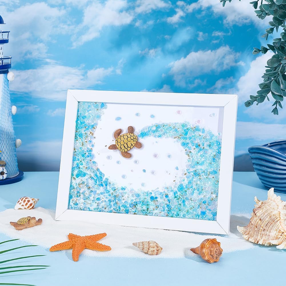WEBEEDY DIY Resin Seeglas Kunstset Harz Sea Glass Schildkröte Fotorahmen Bastelset Mit Anleitung Für