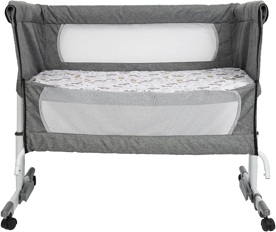 LANTUS Babywiege Stubenwagen Reisebett Kinderbett klappbar Babybett Beistellbett Schaukelwiege mit S