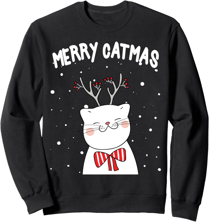 Frohe Weihnachten Funny Christmas Cat Meowy Catmas Kätzchen Sweatshirt