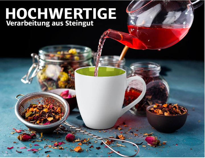 MIAMIO - 6 x 350 ml Kaffeetassen/Kaffeebecher Set - Tassen Set 6er Modern - Le Papillon Kollektion (