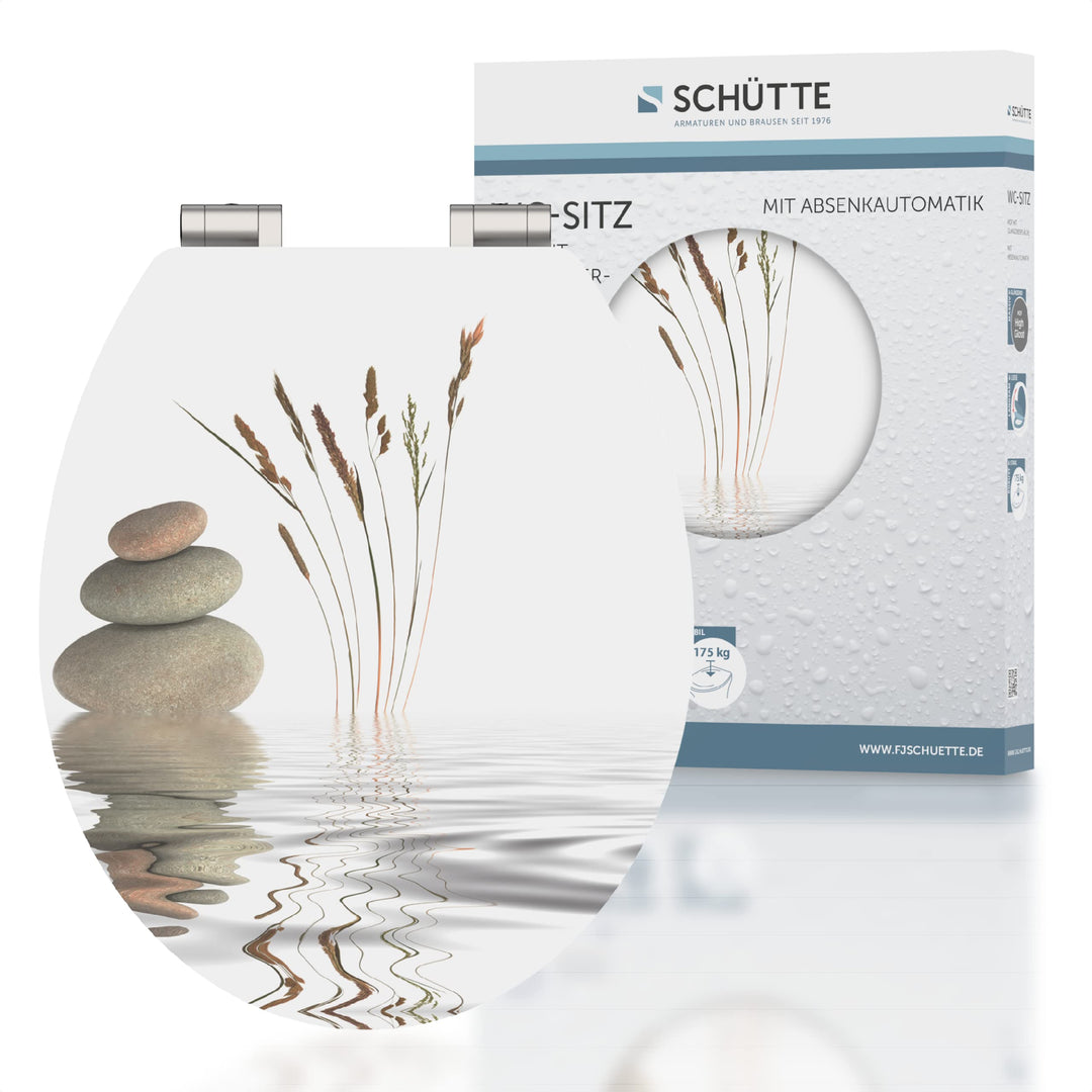SCHÜTTE 80522 WC-Sitz BALANCE, MDF, High Gloss, mit Absenkautomatik, Motiv Balance_2, Balance_2