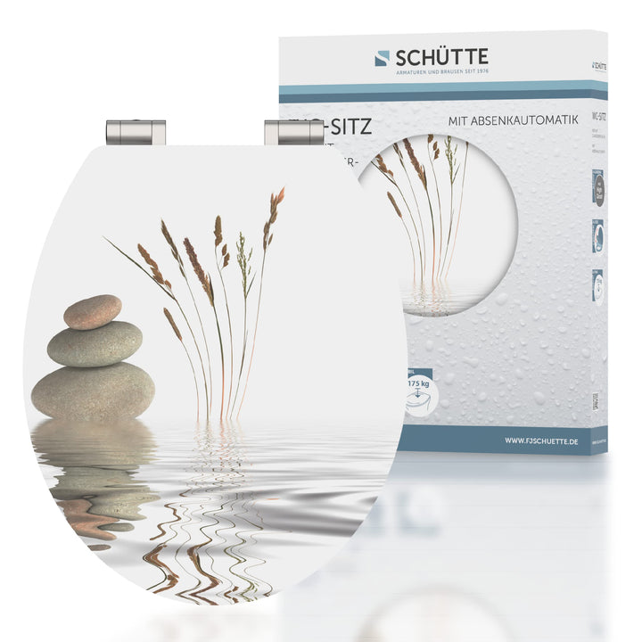 SCHÜTTE 80522 WC-Sitz BALANCE, MDF, High Gloss, mit Absenkautomatik, Motiv Balance_2, Balance_2