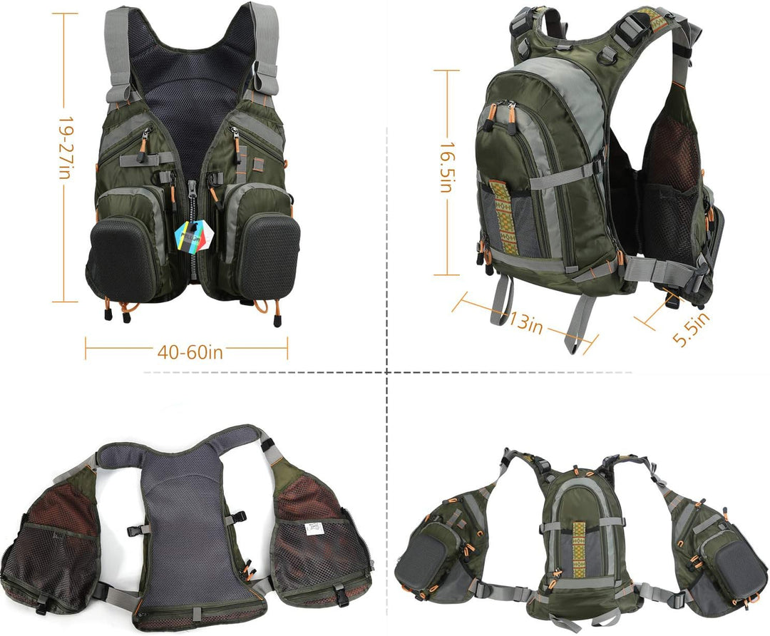 PELLOR Pelllor Angeln Weste Herren, Mehrere Taschen Einstellbare Grösse Mesh Atmungsaktive Weste, An