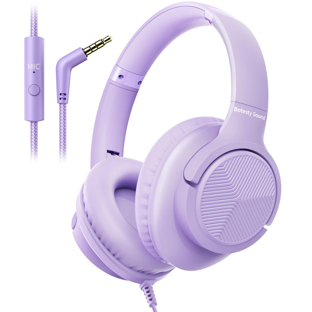 Kopfhörer mit Kabel und Mikrofon, Over-Ear Kabelkopfhörer mit 3,5mm Klinkenstecker, Faltbar Kabelgeb