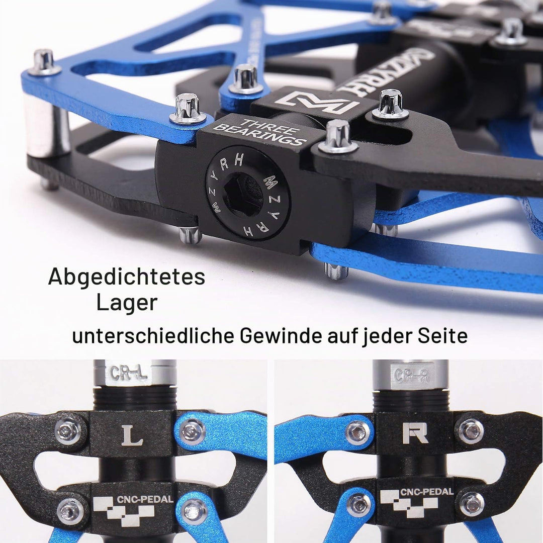 MZYRH Mountainbike Pedale, ultrastarke Bunte CNC Aluminiumlegierung maschinell bearbeitet 9/16 "Radv