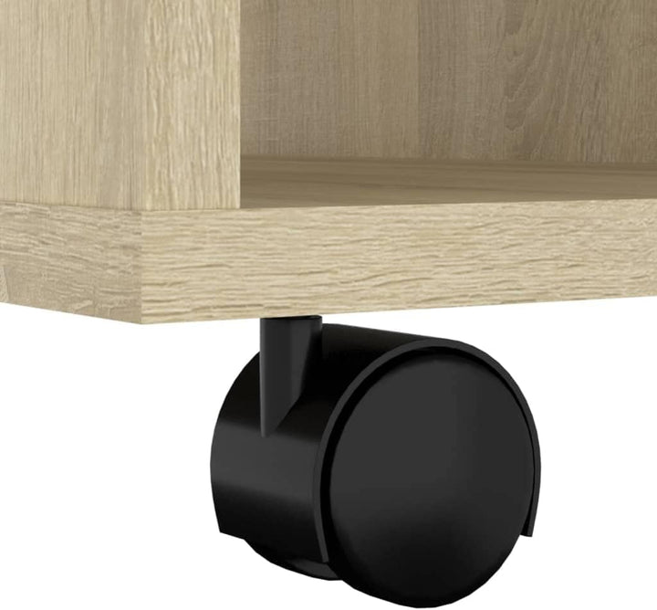 Rollschrank Sonoma-Eiche 60x53x72 cm Holzwerkstoff Rollcontainer mit Regalen Mobiler Aktenschrank mi