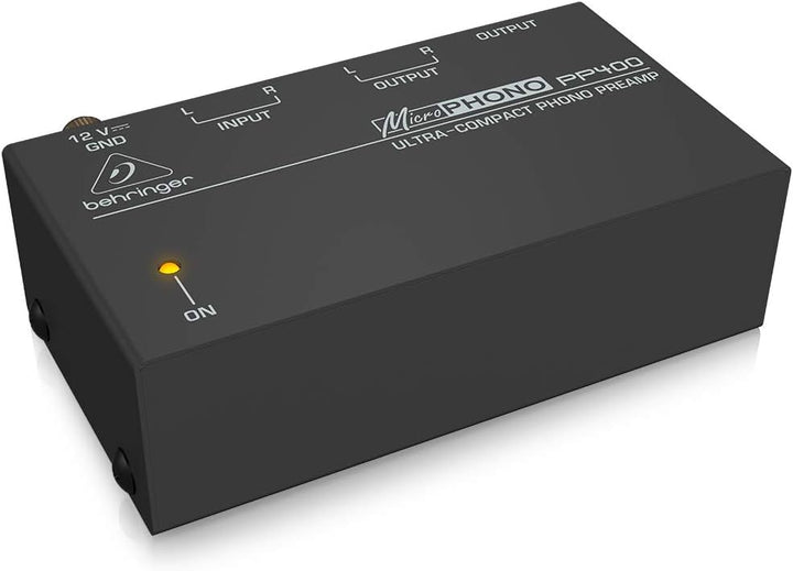 Behringer PP400 Mikrofon Plattenspieler Vorverstärker, Schwarz & Goobay Audio/Video Kabel (3,5mm Ste