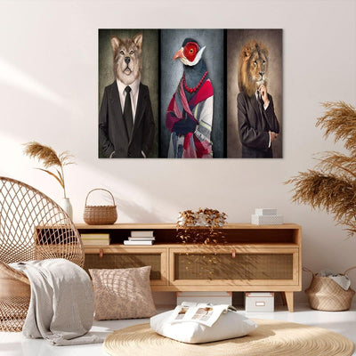 Bilder auf Leinwand 100x70cm Leinwandbild mit Rahmen Tier Abstraktion Gross Wanddeko Bild Schlafzimm