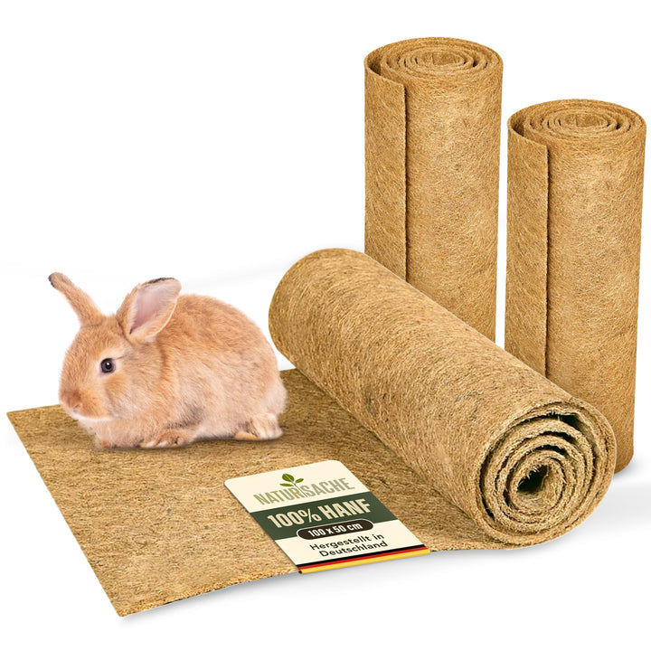 Natursache 3 Nagermatten aus 100% Hanf, 100 x 50cm – saugstark, staubfrei & schützend I Hochwertige