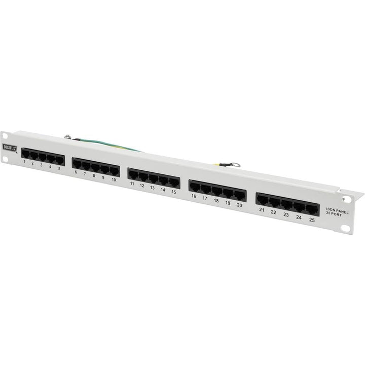 DIGITUS Patchpanel - 19-Zoll - Cat-3 - Für ISDN - 25-Port RJ45 - Ungeschirmt - Patch-Feld - Rack-Mon