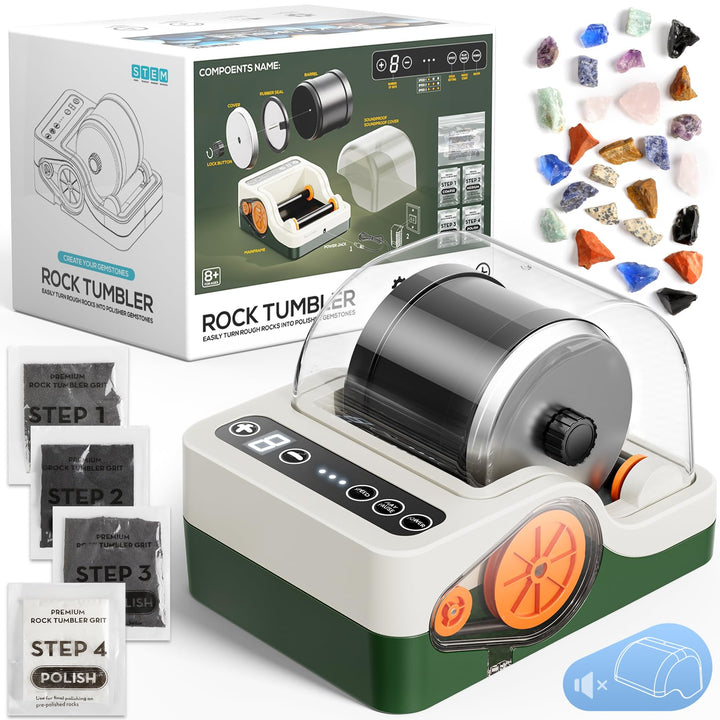 Professionelle Rock Tumbler Maschine, Steinpoliermaschinen-Set für Kinder, Erwachsene und Steinsamml