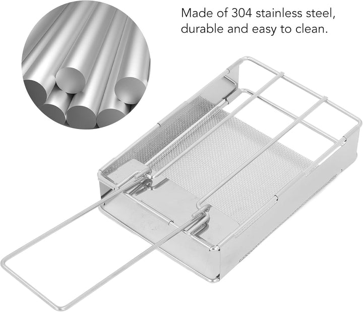 Faltbarer Toaster aus Edelstahl, vielseitiger Mini-Toaster für Brot und Wurst, ideal für Camping und