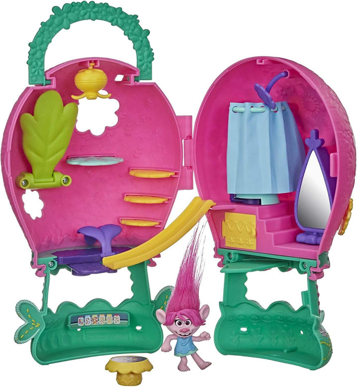DreamWorks Trolls World Tour Tour Ballon, Spielset mit Poppy Puppe, mit Aufbewahrung und Griff für u