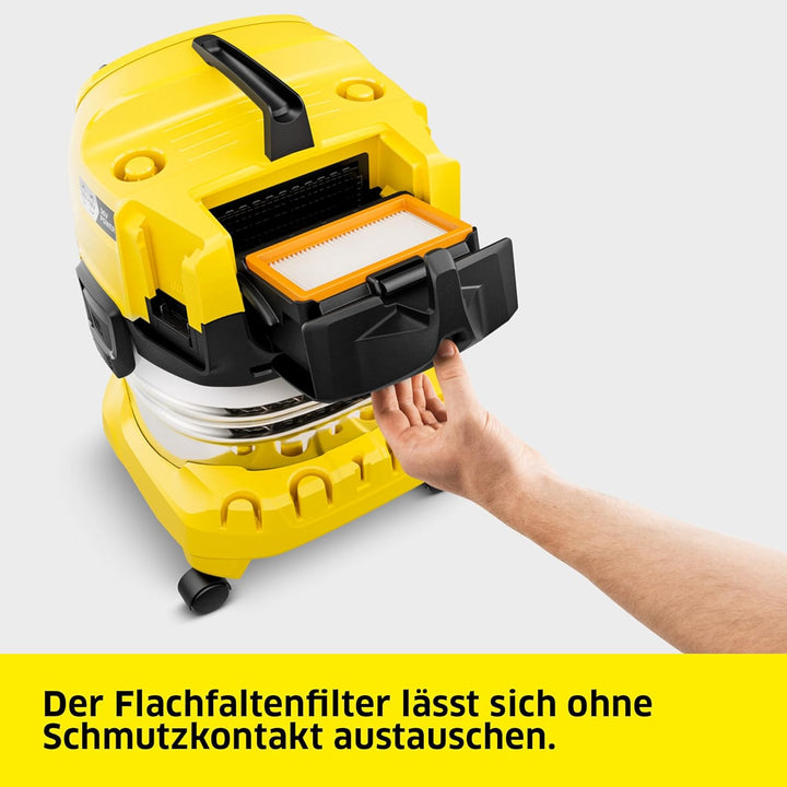 KÄRCHER Akku-Nass-/Trockensauger WD 4-18 S Dual Battery Set, 36-V-Motor, Edelstahlbehälter: 20 l, Bl