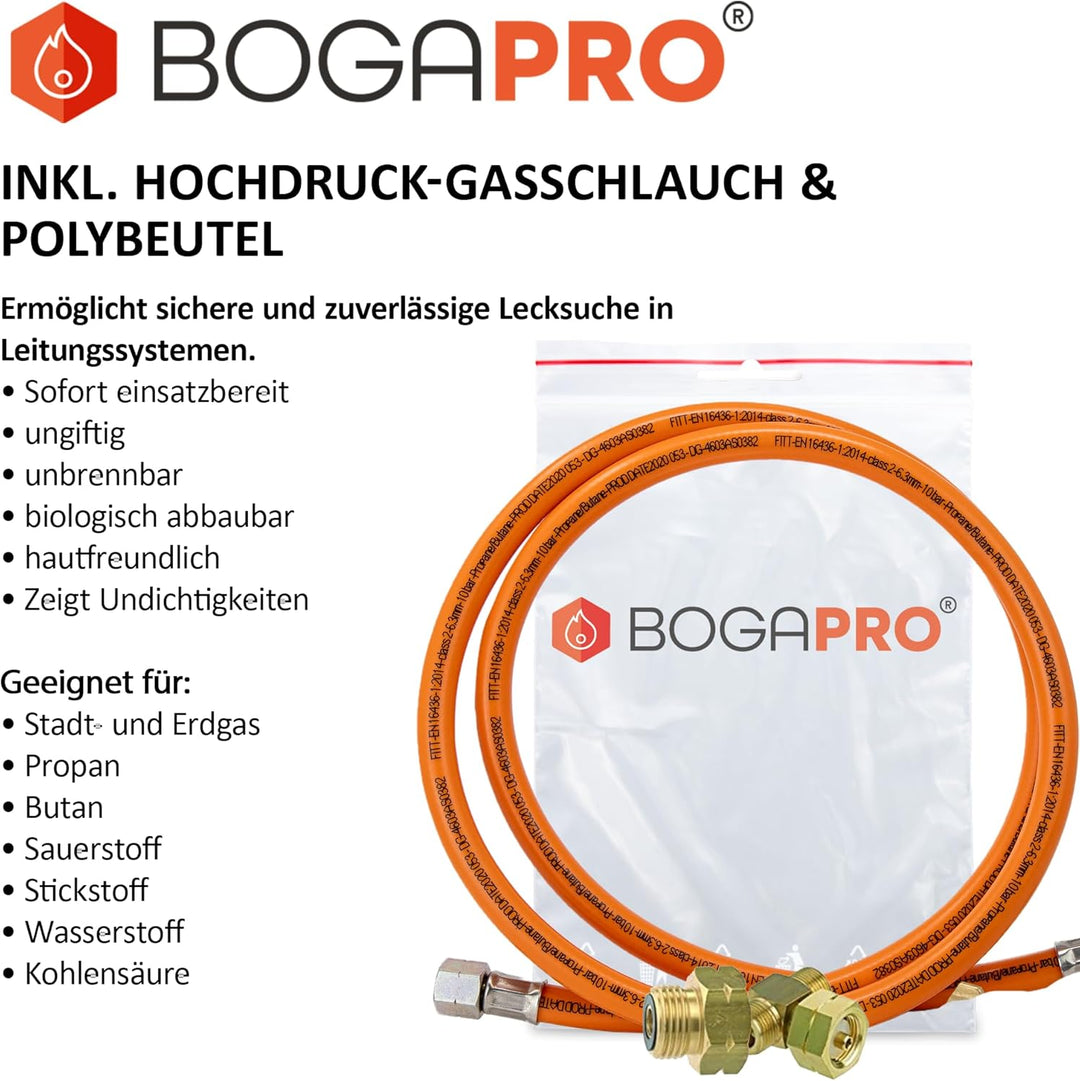 BOGAPRO Anti Vereisung Set - 2 Flaschen BBQ Adapter für mehr Reichweite inkl. Polybeutel