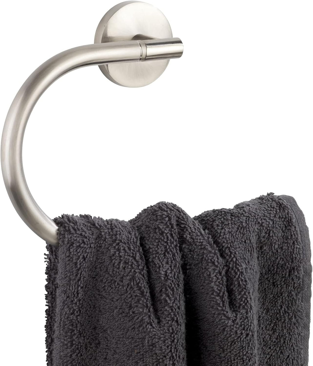 WENKO Handtuchring Mod. Cuba Matt, flexibel nach Oben und unten beweglicher Handtuchhalter, Massive