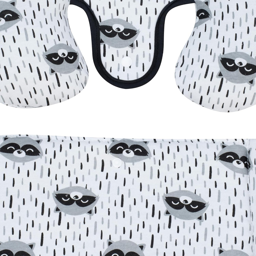 JYOKO Kids Sitzverkleinerer Antiallergikum Universal Baby 100% Baumwolle (Raccoon, Enthält Kopf-, ei
