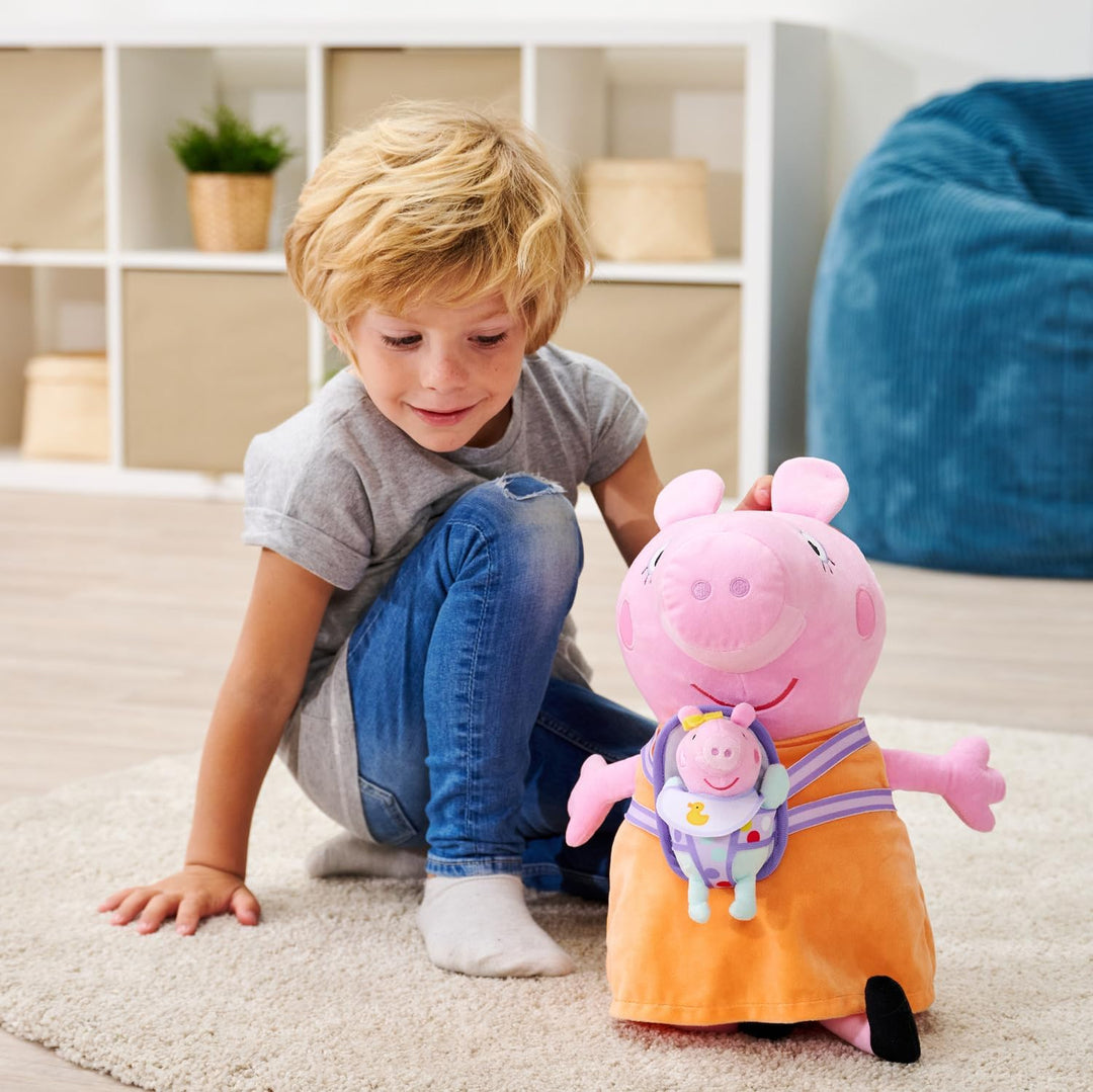 Simba Toys - Peppa Wutz – Mama mit Evie Plüschfigur 33cm – weiches Kuscheltier für Kinder ab 0 Jahre