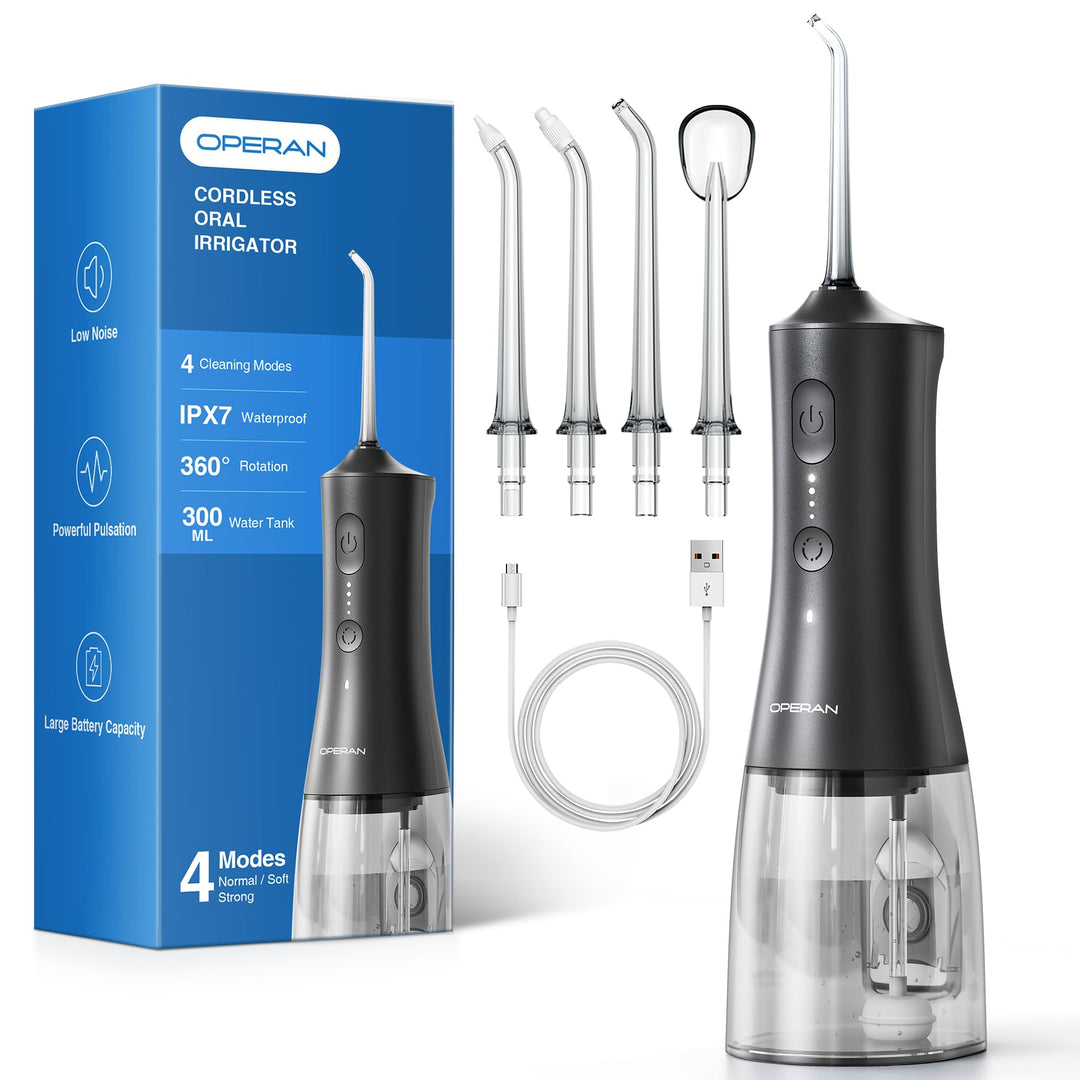 Operan Munddusche Kabellos, Tragbar Elektrische Zahndusche, 300ML Oral Irrigator Munddusche Testsieg