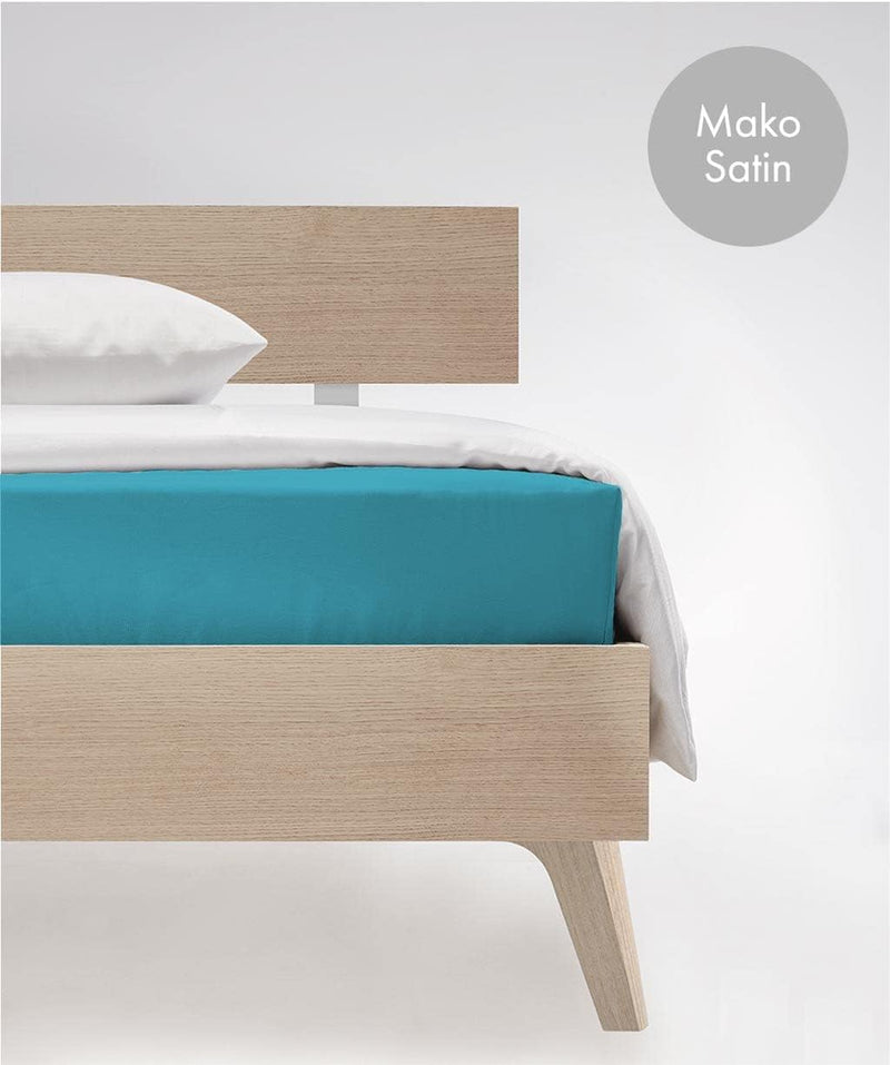 Fleuresse Colours Spannbettlaken, Uni-Mako-Satin, Petrol, 160 x 200 cm Petrol 160/200, Petrol 160/20