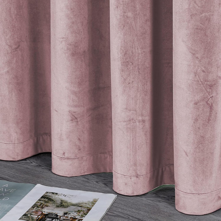 Cleanlevel EST 2016 2 Stück Samtvorhang mit Ösen 140cm x 245cm Samt Vorhang Blickdicht Thermo Gardin