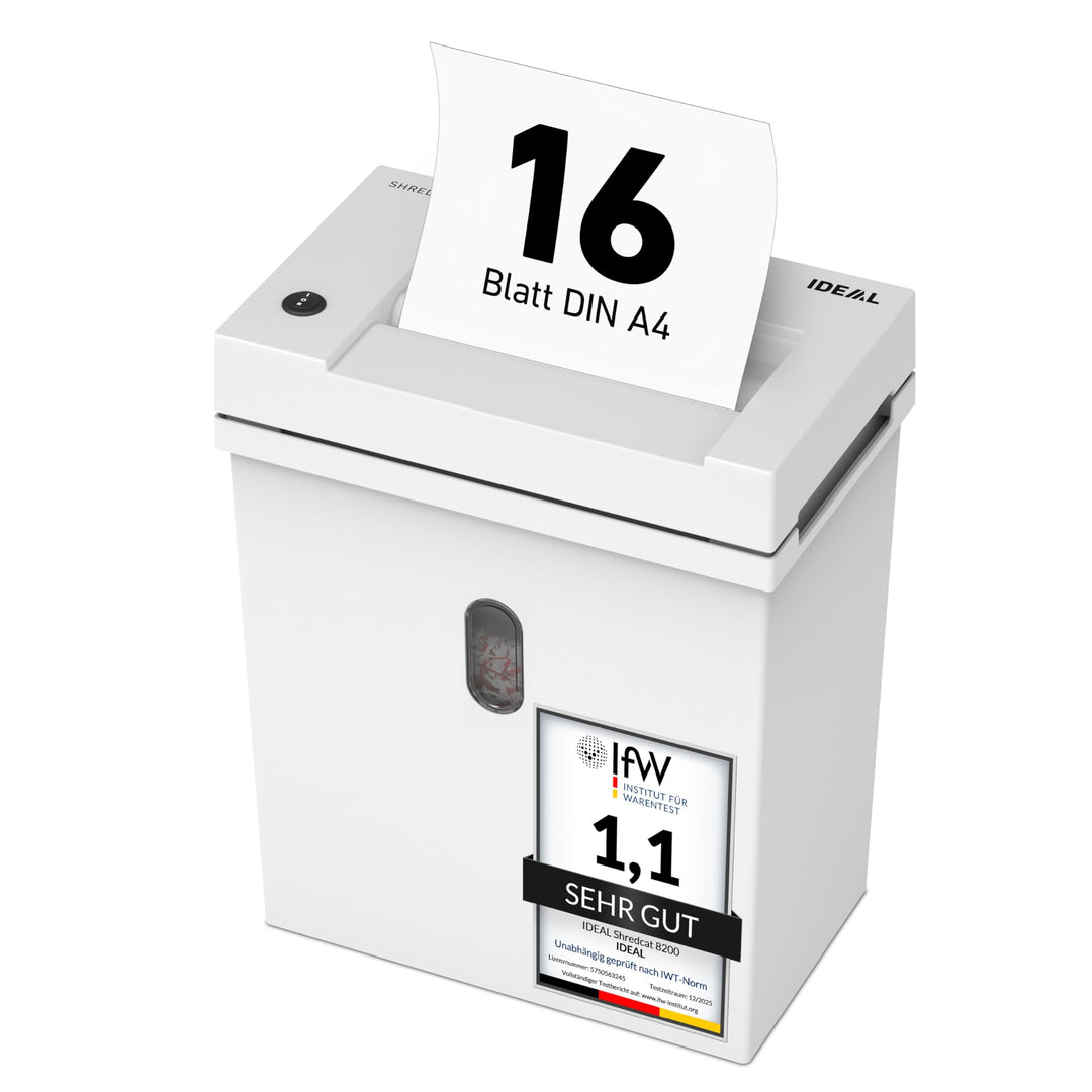 SHREDCAT 8200, P-2, Aktenvernichter bis zu 16 Blatt, leiser Papierschredder für Büro, Aktenschredder