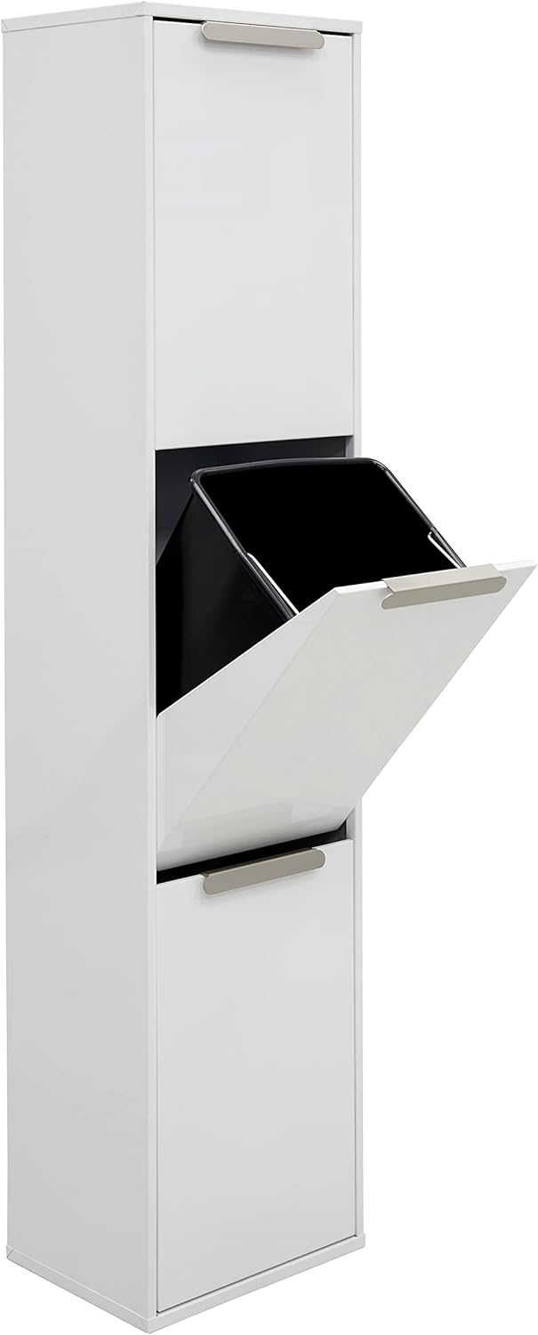 ARREGUI Ecoclas CR301-E Mülltrennsystem aus Stahl | 3 Fächer Mülleimer für die Küche | 3x17L (51L) |