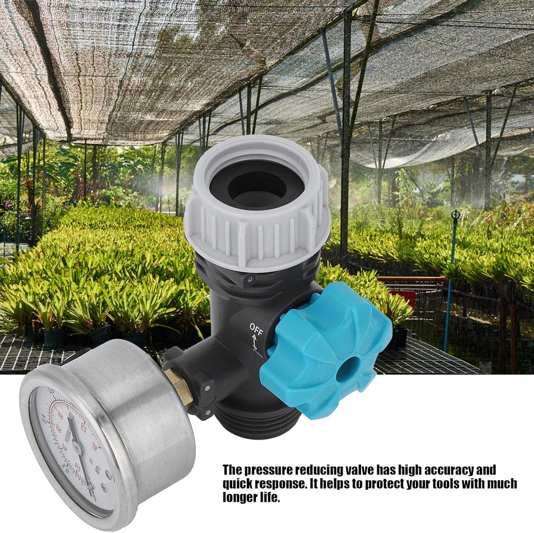 Einstellbares Wasserdruckregelventil G3 / 4 Zoll , 3 , 3 X 2 , 0 Zoll , mit Manometer , Gewächshaus