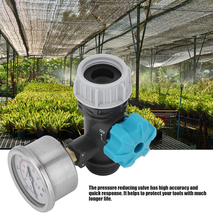 Einstellbares Wasserdruckregelventil G3 / 4 Zoll , 3 , 3 X 2 , 0 Zoll , mit Manometer , Gewächshaus