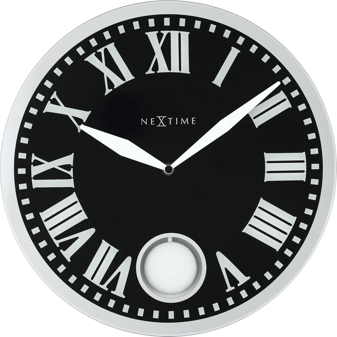 NeXtime Wanduhr - 43 x 4.2 cm - Glas - Weiss - 'Romana'