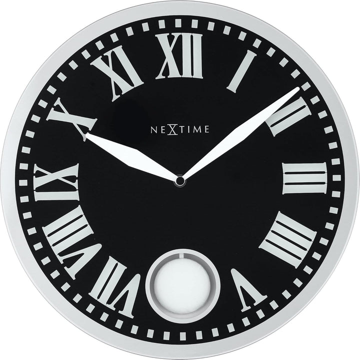 NeXtime Wanduhr - 43 x 4.2 cm - Glas - Weiss - 'Romana'
