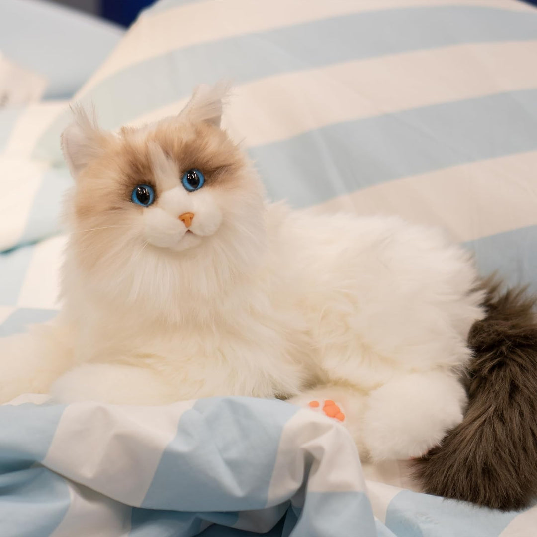 Realistische Roboterkatze–Interaktives Haustier, Roboter-Stofftierkatze mit Sprachausgabe, Herzschla