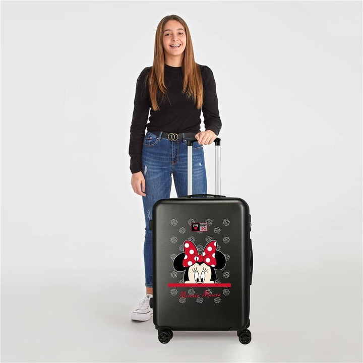 Disney My Pretty Bow Mittelgrosser Koffer, Schwarz, 48 x 68 x 26 cm, fester ABS-Kombinationsverschlu