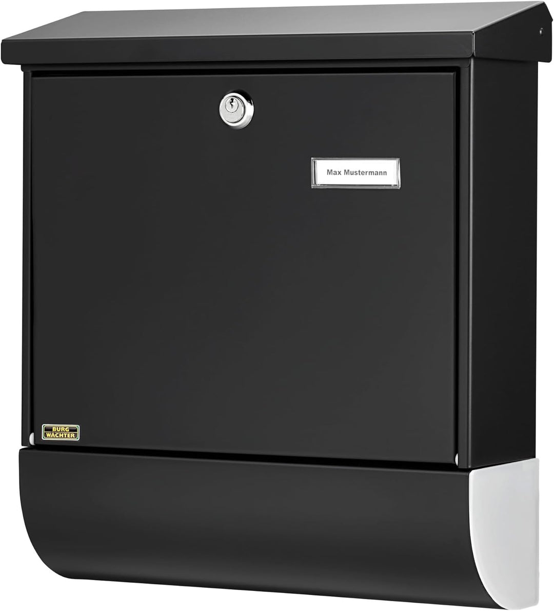 Burg Wächter Briefkasten, Schwarz, 420 x 377 x 115 (HxBxT) Schwarz Briefkasten-Set, Schwarz Briefkas