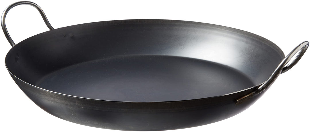 Pentole Agnelli Pfanne für Paella, aus Eisen, mit 2 Griffen aus Edelstahl, Schwarz 48 cm schwarz, 48