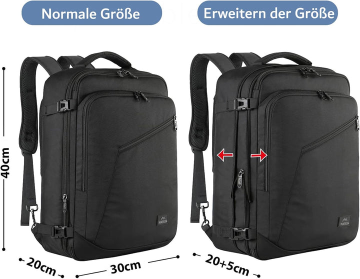 MATEIN Ryanair Handgepäck 40x30x20, Handgepäck Rucksack Flugzeug Herren 24L, Erweiterbar Rucksack 40