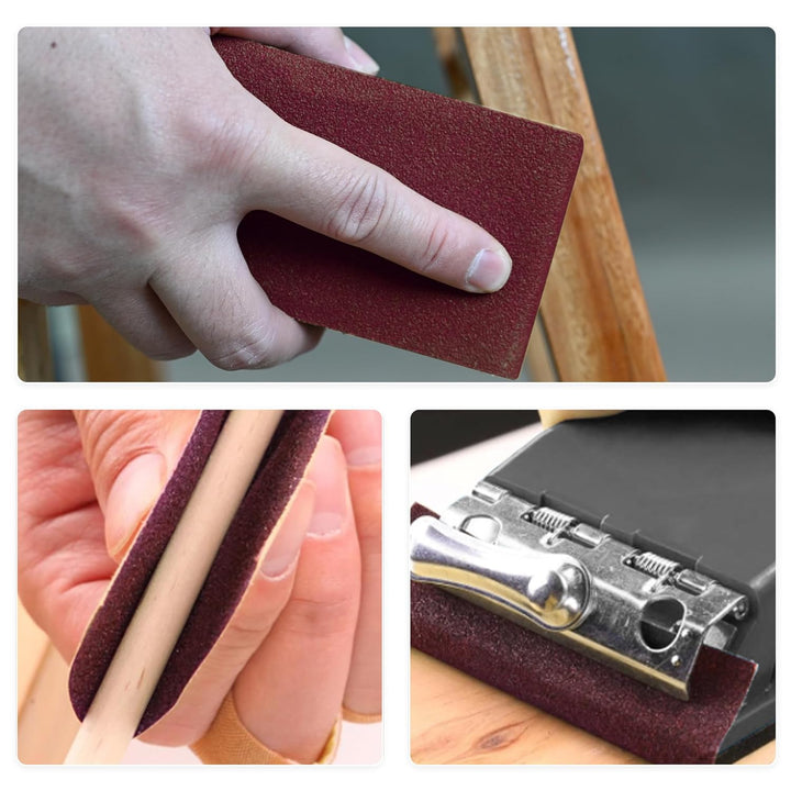 KENDO Schleifpapier Set 84-teilig, 93x230mm inkl. 1 x Handschleifklotz &amp; 3 x Schleifschwämme. Körnun
