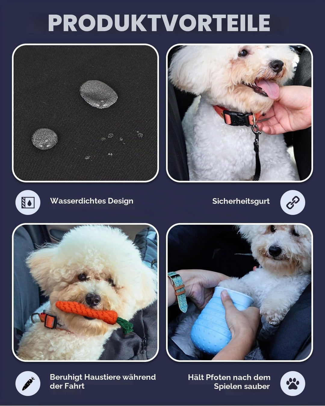 Mxmoonant Hunde Autositz für Kleine Hunde Gewicht weniger als 10kg, Multifunktional Abnehmbar Waschb