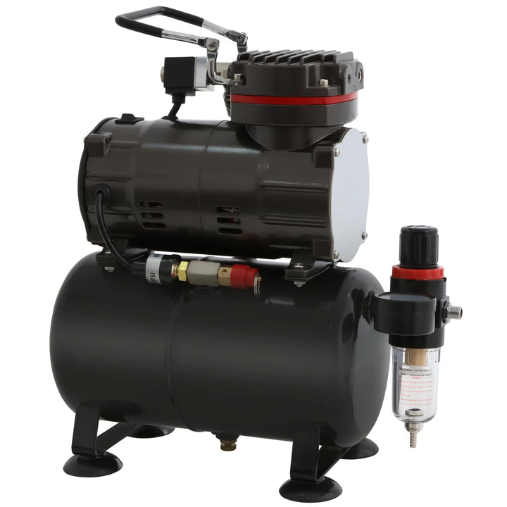 Airbrush Kompressor mit Lufttank, Mächtig Luftstrom und Luftdruck, Druckeinstellknopf, Geringeres Ra