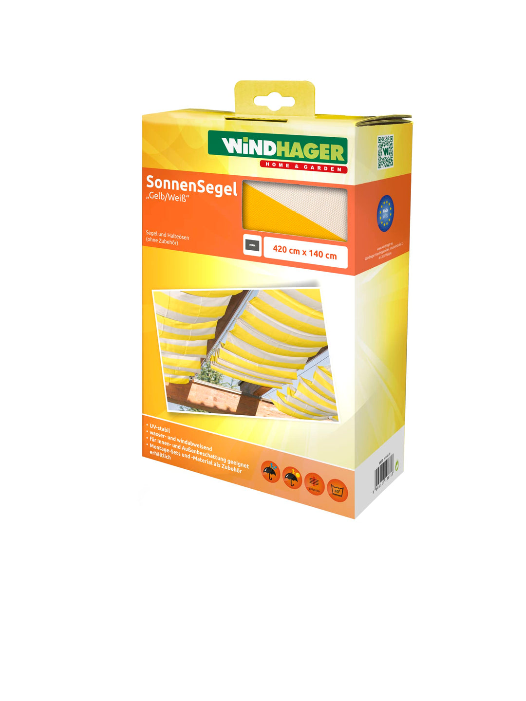 Windhager Sonnensegel für Seilspanntechnik, Wintergarten und Terrassen Beschattung, Seilspannmarkise