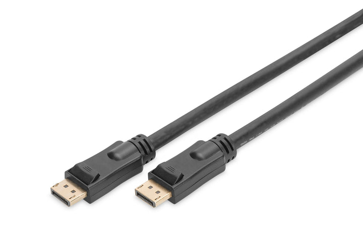 DIGITUS DisplayPort-Kabel mit Verstärker - UHD 4K/60Hz - 20m - Verriegelung - Displayport 1.2 - Komp