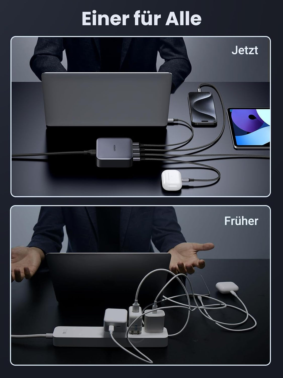 UGREEN Nexode 100W USB C Ladegerät Mehrfach GaN Netzteil 4-Port PD Charger PPS 45W kompatibel mit Ma
