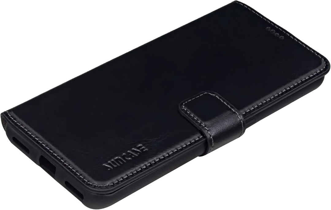 Suncase Book-Style Hülle kompatibel mit Google Pixel 7 5G Leder Tasche (Slim-Fit) Lederhülle Handyta