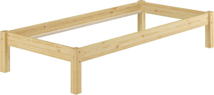 Erst-Holz® Einzelbett Kiefer Natur 80x200 Massivholzbett Futonbett Jugendbett Rollrost 60.35-08